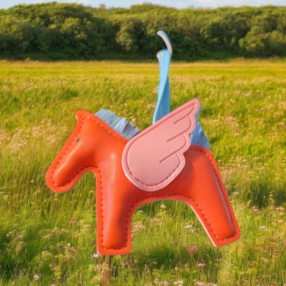SALE!! Orange Winged Horse Handbag Charm